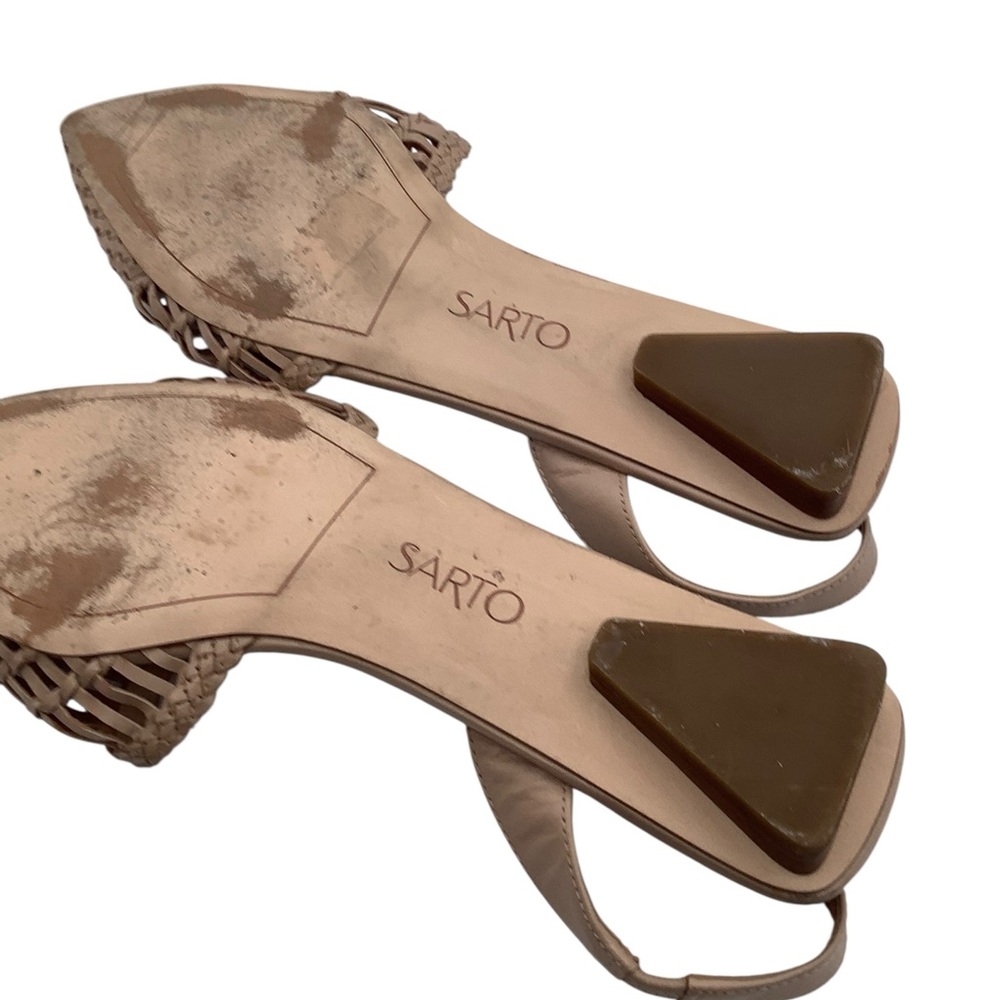 Franco Sarto Tan Woven Sandals with Pointed Toe size 9 flats - Picture 4 of 5
